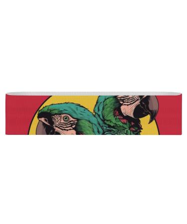Resistance Bands Exercise Bands Two Red Parrots Printed Elastic Band Leg Bands Resistance Fitness Bands Fabric Resistance Bands