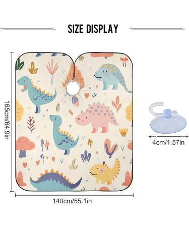 Kigai Cartoon Dinosaur Barber Cape - Waterproof Hair Cutting Cape for Men & Women | Adjustable Snap Closure Professional Salon Hairdressing Cape - Buy Online on GoSupps.com