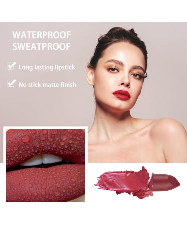 Long Lasting Nude Pink Lipstick - Waterproof Matte Lip Gloss for Women | Non-Stick & Moisturizing | Gift Idea | Labiales Mate (#606 The Perfect Red) - Buy Online on GoSupps.com