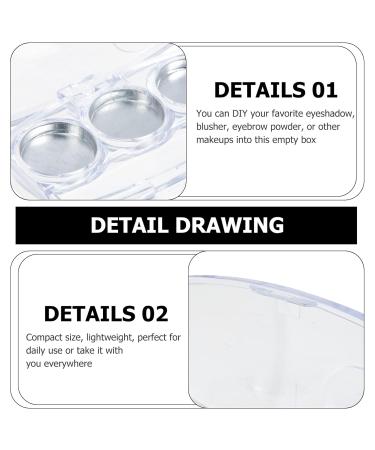 Lurrose Travel Container Set - 6 Empty Eyeshadow & Lipstick Palettes | 3-Grid Cosmetic Pallet for Concealer | Perfect for Makeup Artists & Travelers - Buy Online on GoSupps.com
