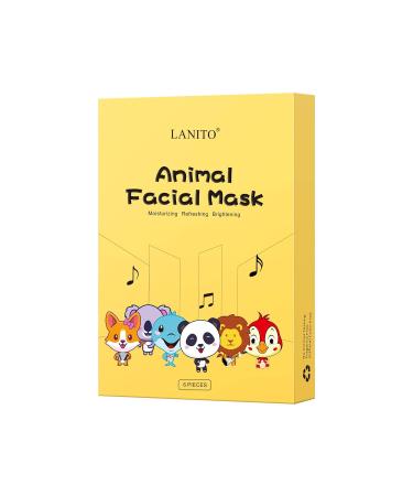 LANITO Animal Spa Masks - Kids Facial Sheet Masks for Spa Day Party - 6 Pieces - Buy Online on GoSupps.com