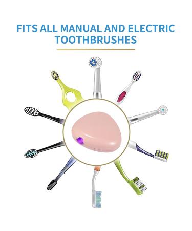 Portable UV Sanitizer Toothbrush Case - Rechargeable Travel Holder for Electric & Manual Toothbrushes - Pink - Buy Online on GoSupps.com