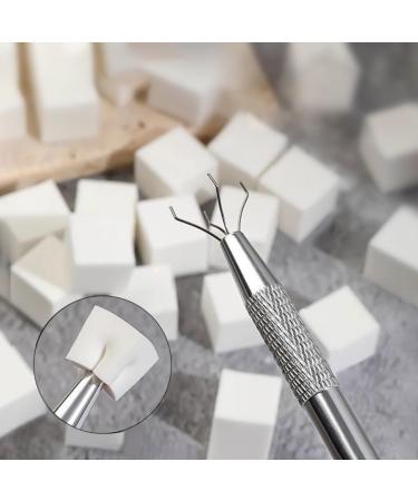 BQAN Nail Sponges for Ombre - 100Pcs White Nail Art Sponges with Gripper Pen for Perfect Manicure - Buy Online on GoSupps.com