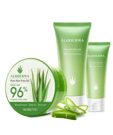 All Purpose Aloe Vera Gels Set - 3 Pieces - 200g Aloe Vera Gel 114g Aloe Vera Gel & 45g Aloe Gel Travel Size