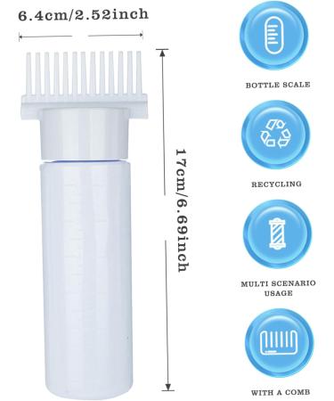 HEKARBAMILL Hair Oil Applicator Bottle 180ml Root Comb Applicator Bottle with Clear Scale and 13 Oil Outlets Portable Hair Dye Bottle for Hair Care and Styling Blue Applicator Bottles - Buy Online on GoSupps.com