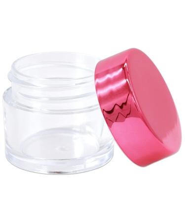 Beauticom 7g Thick Wall Clear Acrylic Jars - Leak Proof for Cosmetics & Beauty | 72 Pieces with Metallic Rose Pink Gold Lids - Buy Online on GoSupps.com