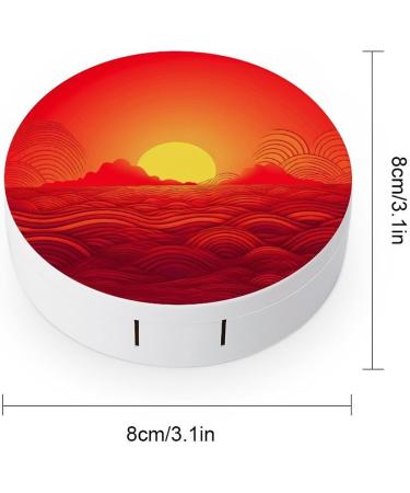 Red Sunrise Print Contact Lens Case | Plastic Lens Care Box & Travel Case - Buy Online on GoSupps.com