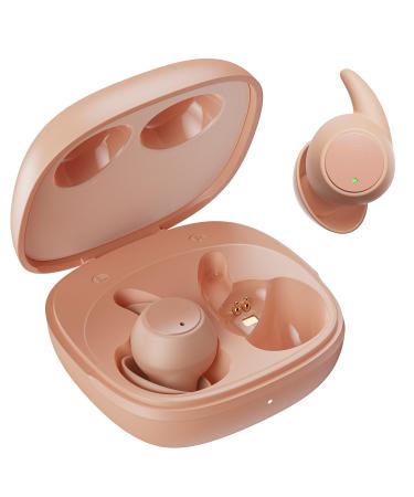 MUSICOZY Bluetooth 5.3 Sleep Earbuds Wireless Sleep Headphones Light-Weight Ear Buds for Sleeping Silicone Ear Plugs for Snoring Blocking Music Sleep Earplugs for Sleep Work Focus Travel Pink