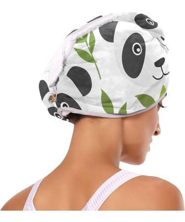 Cute Panda Hair Towel 2 Pack | Super Absorbent Quick Dry Turbans for Women & Girls - Buy Online on GoSupps.com
