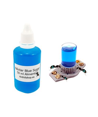 AS AnthillShop Ant food - Nectar Blue Sugar 50ml plus a 3D drinker with 4 drops - Irresistible for your ants - A must have fo
