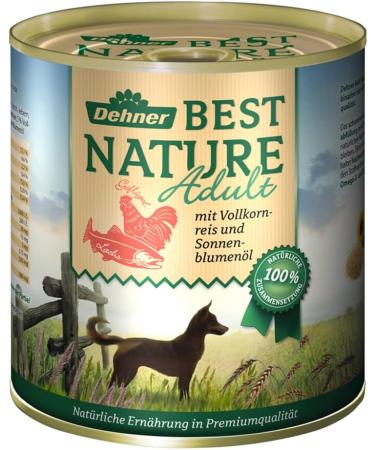 Buy Dehner Best Nature Grain-Free Wet Dog Food - Salmon & Poultry with Rice 6 x 800g Cans (4.8kg) - Perfect for Adult Dogs - International Shipping Available - Buy Online on GoSupps.com