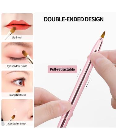 Unaone 2 Pack Retractable Lip Brushes - Dual-Ended Makeup Brush for Lipstick & Lip Gloss - Rose Gold/Pink - Buy Online on GoSupps.com