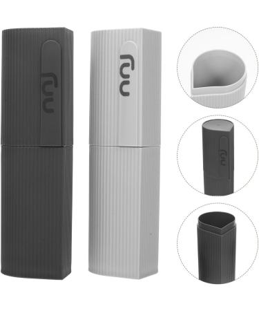 Minkissy Toothbrush Travel Case - 2-Pack Portable Organizer for Trips & Business Travel Gray/White 19.8x7cm - Ideal for Camping & Home Use - Buy Online on GoSupps.com