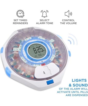 Yssevlon WiFi Automatic Pill Dispenser 28-Day Organizer Up to 9 Doses Per Adjustable Light/Sound Alarms for Prescriptions 1 PCS - Buy Online on GoSupps.com