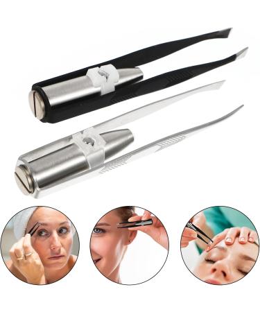 Fomiyes Eyebrow Trimmer - 2 Pieces Hair Removal Clip Tool for Women | Silver & Black | Precision Steel Design - Buy Online on GoSupps.com