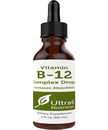 Ultra6 Nutrition Vitamin B12 Drops. 90 Day Supply. Liquid B12 for Best Absorption - Methylcobalamin B12 Great for Energy. Sublingual B12 Drops
