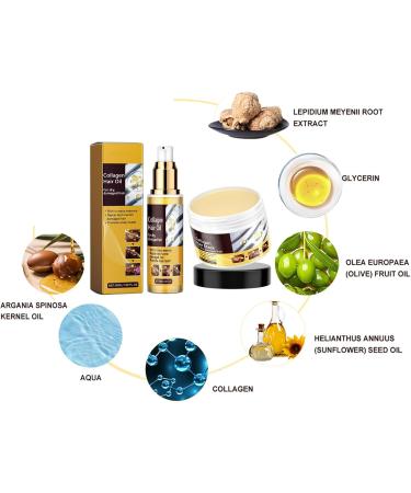  Dyceittdia Set of 2 collagen hair care products: 50ml hair oil and 100g hair mask collagen repair improves frizz and dryness split ends etc. - Buy Online on GoSupps.com