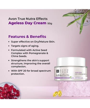 Avon Nutra Effects Ageless Day Cream SPF 20 - 50g for Dry/Mature Skin | Active Seed Complex - International Shipping Available - Buy Online on GoSupps.com