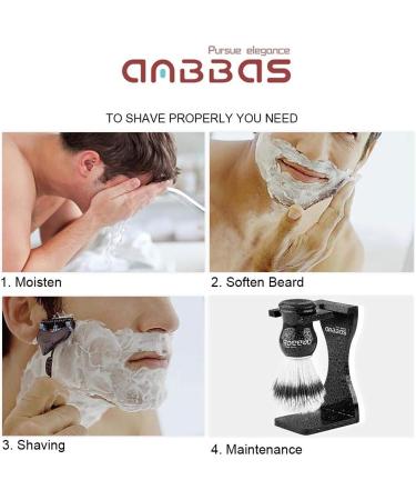 Anbbas Men's Shaving Set - 3-in-1 Wet Shave Gift Set with Synthetic Brush Bowl & Holder - Perfect for Classic Shaving - Buy Online on GoSupps.com