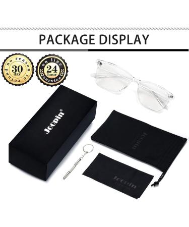 Joopin Blue Light Filter Glasses for Men & Women - Classic Transparent Gaming & Computer Glasses Without Strength - Buy Online on GoSupps.com