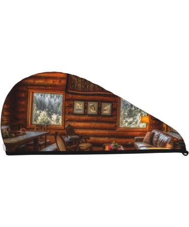 Log Cabin Microfiber Hair Towel Wrap - Super Absorbent Coral Velvet for Long Curly & Thick Hair - Quick Drying Hair Cap for Women - Buy Online on GoSupps.com