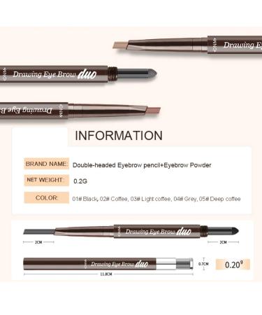 Allbesta 2-in-1 Automatic Eyebrow Pencil - Waterproof Long-Lasting Makeup in Black Gray Brown - 04# Gray - Buy Online on GoSupps.com