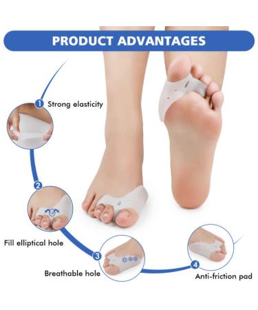 Gel Toe Separators Non-Slip | Bunion Corrector for Foot Pain Relief | Silicone Toe Spacers for Men & Women | Hammer Toe Straightener | Wear in Shoes - Buy Online on GoSupps.com