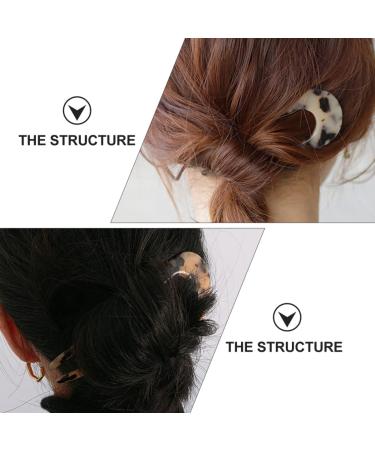 Beaupretty Pin U Leopard Sticks Style Vintage Buns Hair Shell Chignons Large Clips Stick Bun Women Tortoise for French Shaped Girls Acetate Shape Pins Print Metal Hairstyle Fork Thicker - Buy Online on GoSupps.com