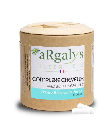 Food Supplement | Organic Biotin Vitamin B8 | Growth Growth Shine | Anti Loss | Millet, Zinc, Brewer's Yeast | Skin and Nails | Vegan - Made in France | Argalys