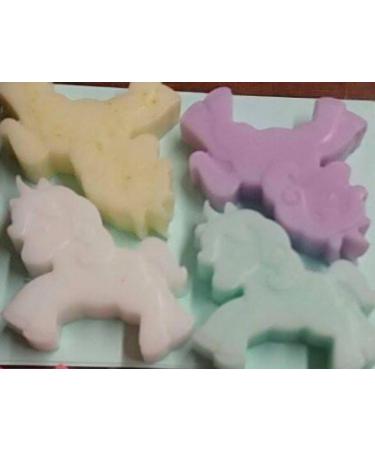 4x mini Unicorn soap 5x0.5cm soaps fragrance free colours will vary