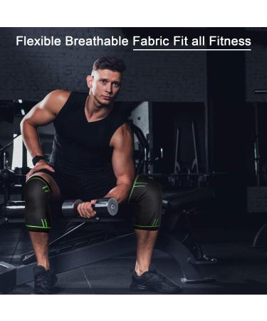 HHOOMY Kniebandage Compression Knee Sleeve - Elastic Sports Knee Protector for Running Walking Cycling & Basketball - Pain Relief Orthosis (L 42-47cm) - Buy Online on GoSupps.com