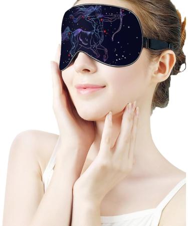 Sagittarius Zodiac Constellation Sleep Mask Eye Cover for Sleeping Blindfold with Adjustable Strap Blocks Light Night Travel Nap for Men Women - Buy Online on GoSupps.com
