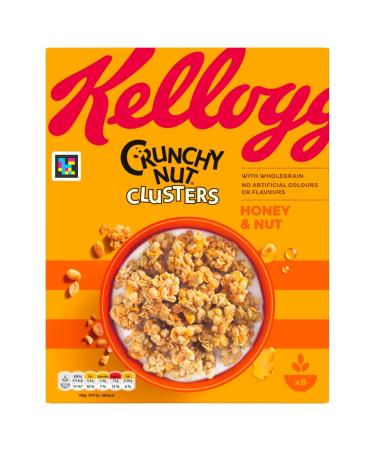 Kellogg's Honey Nut Chocolate Clusters Breakfast Cereal 400g