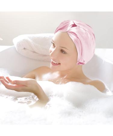 Mulberry Silk Double-Sided Hair Wrap Bonnet for Curly Hair | Pink Silk Sleep Cap - Buy Online on GoSupps.com