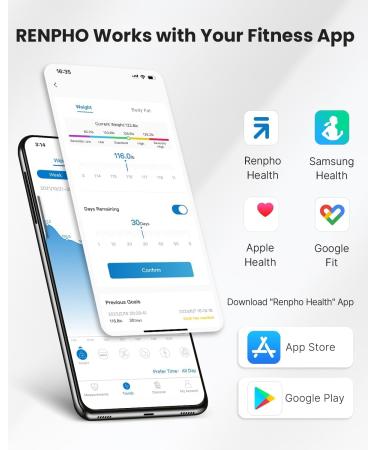 Buy Renpho Bluetooth Body Fat Scale - Smart Digital Scale with App for Muscle Mass BMI & More - International Shipping Available - Buy Online on GoSupps.com