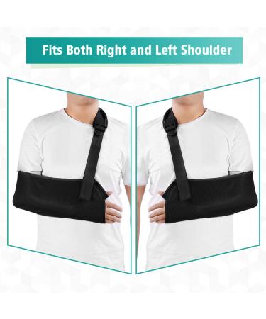 Adjustable Arm Loop & Shoulder Immobilizer Bandage - Soft Padded Strap for Broken Arms & Wrists - Unisex Black Ideal for Adults | International Shipping - Buy Online on GoSupps.com