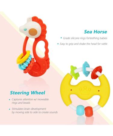 INTEGEAR 10pcs Baby Toys Rattles Set with Storage Case - Educational Learning Toy for Newborn Infants Boys Girls - Buy Online on GoSupps.com