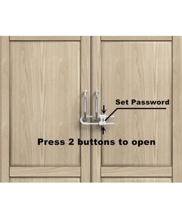 4 PACK Baby Safety Sliding Cabinet Door Code Locks Child Proof Cupboard Adjustable U-Shaped Locks Cabinet Latches for Knob Handle Drawers (White) - Buy Online on GoSupps.com