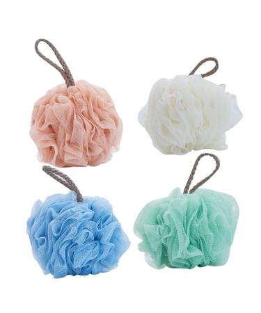 Healeved 4pcs Bathroom Accessories Body Scrubber Body Loofah Bath Scrubber Bath Shower Sponge Loofahs Foam Body Wash Shower Ball Bath Sponges for Shower Bath Ball Clean Men and Women
