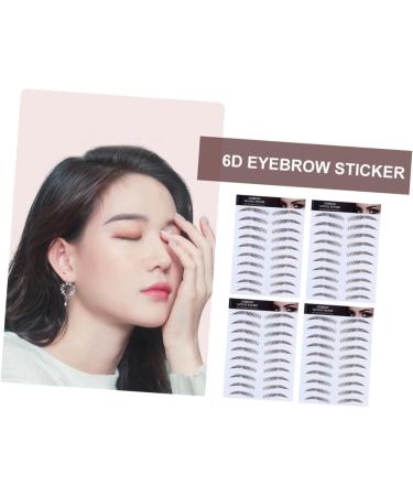 Healeved 4pcs Eyebrow Stickers False Eyebrows Sticker 6d Hair Makeup Tools Water Transfer Paper with Ink - Buy Online on GoSupps.com