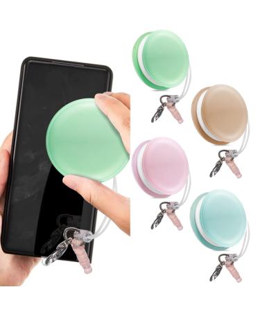 4 PCS Mobile Phone Screen Wipe Macaron Shape Portable Mini Screen Cleaning Cloth with 4 Cellphone Pad Cute Screen Wipe Pendant Screen Cleaning Tool for Phone Ipad Glasses Computer