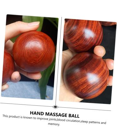 TOVINANNA 2-Piece Solid Wood Massage Balls | Hand Massager & Muscle Relief | Acupuncture Fitness Balls | 5.00x5.00cm Brown - Shop Now! - Buy Online on GoSupps.com
