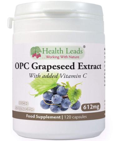 Pure OPC (Oligomeric Proanthocyanidins) Grapeseed Extract capsules 456mg High Strength Pure OPC Magnesium Stearate Free & No Nasty Additives Suitable for Vegans and Vegetarians with added Vitamin C (Ascorbic Acid) which contributes to the protection of ce