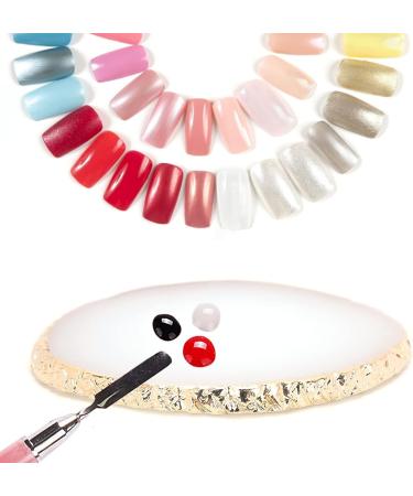  OKAT Manicure Palette Nail Polish Pigment Mixing Plate Comfortable Texture for Nail Art Display Stand for Photo Props (White) - Buy Online on GoSupps.com