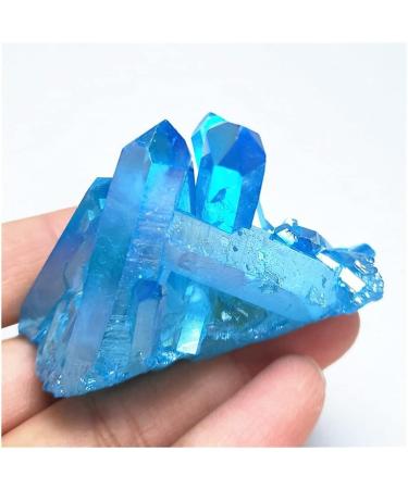 Crystal Titanium Coating Quartz vug Natural Blue Aura Angel Crystal Cluster Gemstone Flower Crystals Crystal Household Crystal Cluster (Size : 110-120g) - Buy Online on GoSupps.com