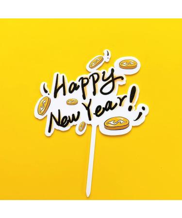 Personalised Cake Toppers Cake Decorations 1pcs Colorful Happy New Year Cake Toppers Creative Cupcake Topper Dessert Decorations Supplies for New Year (Color : E) (Color : B) (Color : G) - Buy Online on GoSupps.com
