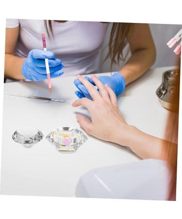 Ipetboom Nail Art Acrylic Bowl Nail Art Crystal Cup Nail Removal White Crystal Quartet Nail Art Liquid Cup - Buy Online on GoSupps.com