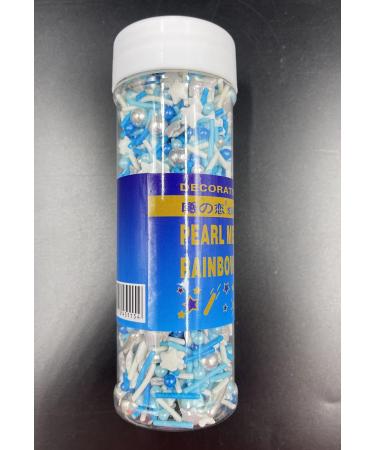 Sprinkles Blue Silver White edible pearls 120g/ 4.2oz mix Cake sprinkles for cake decorating Jimmies Cupcake Manvscakes Traditional Christmas Metallic Confetti Thanksgiving Autumn Holiday - Buy Online on GoSupps.com