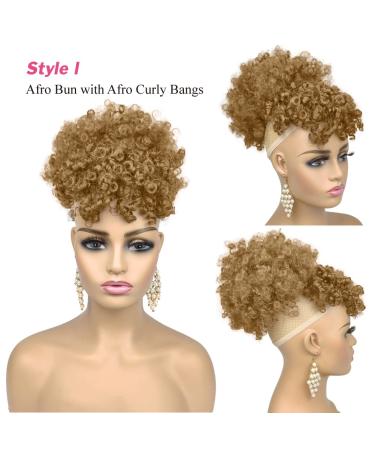Afro Puff Drawstring Ponytail with Bangs - Kinky Curly Pineapple Hair for Black Women - 3 Piece Set (27#) - Buy Online on GoSupps.com