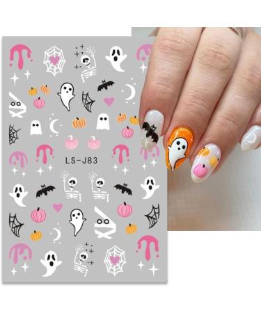 JMEOWIO 9 Sheets Halloween Nail Art Stickers Decals Self-Adhesive Cute Horror Ghost Witchy Spider Web Bat Pumpkin Spook Nail Supplies Nail Art Design Decoration Accessories - Buy Online on GoSupps.com